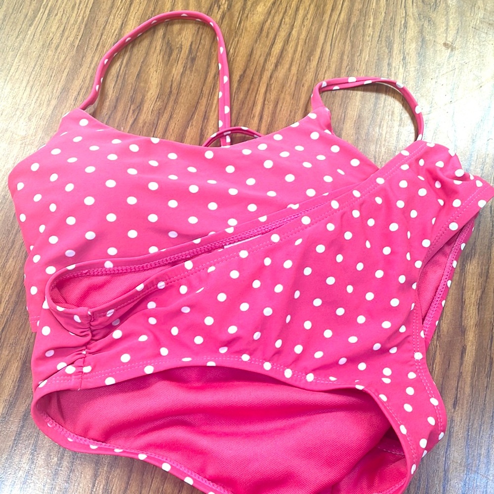 Pink and white polkadot